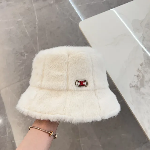 Fluffy Faux Fur Quilted Bucket Hat 9