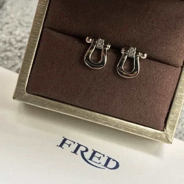 FRED Gold Silver U-Shaped Links Pavé-Set Stones Bracelet 2
