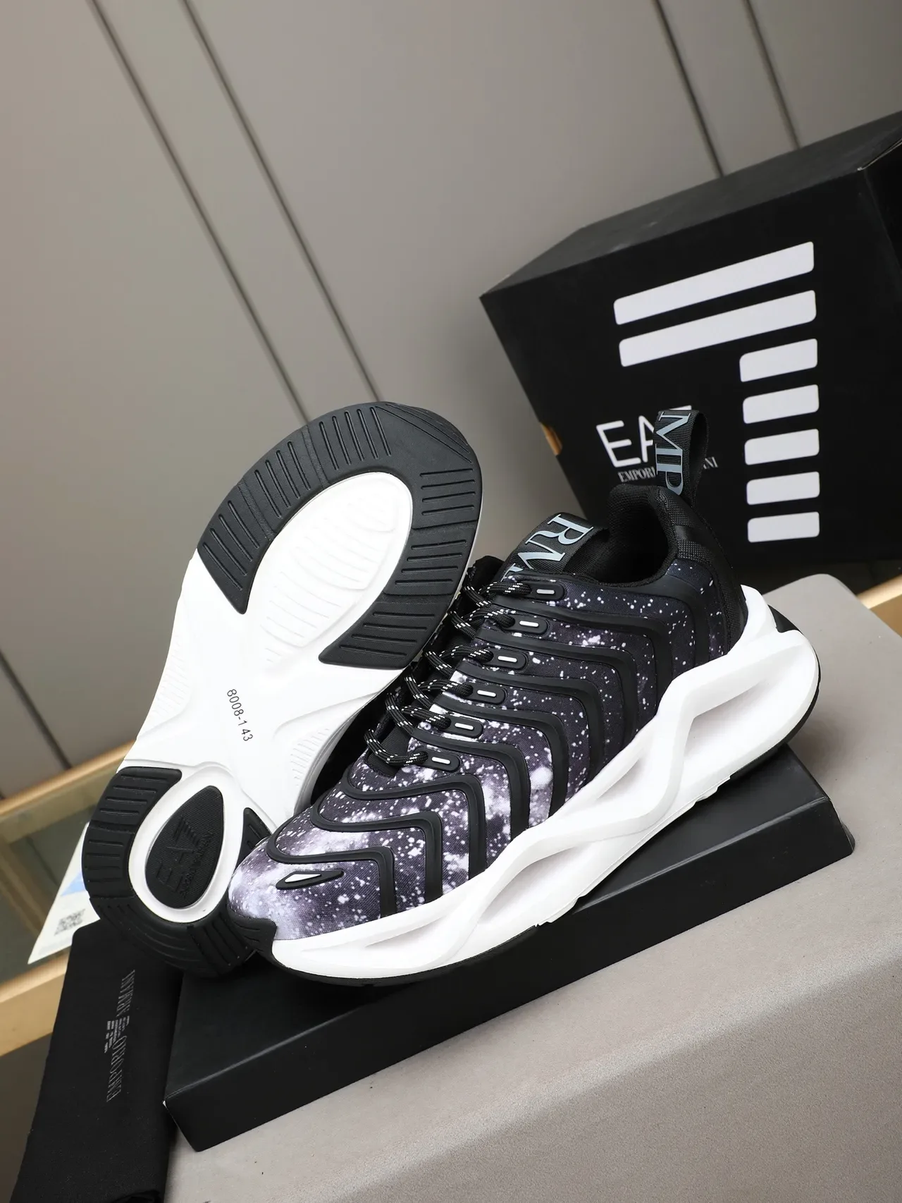 Galaxy-Print Sculpted Midsole Lifestyle Sneaker 4