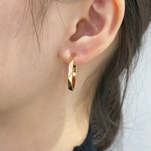 Geometric Faceted Multi-Bar Stud Earrings 8