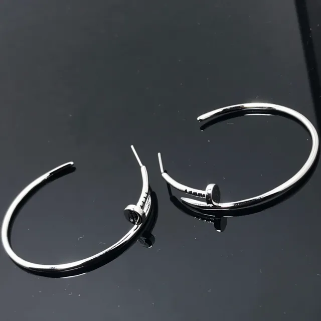Gold and Silver Nailhead Closure Hoop Earrings 3