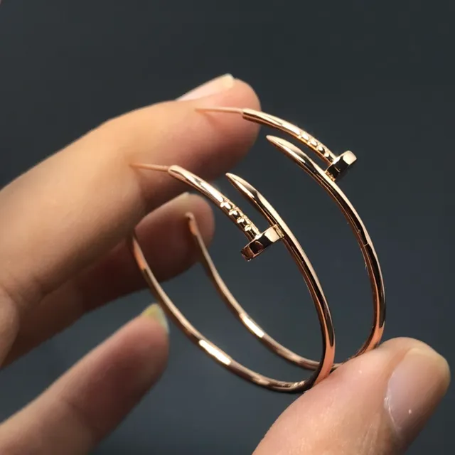 Gold and Silver Nailhead Closure Hoop Earrings 4