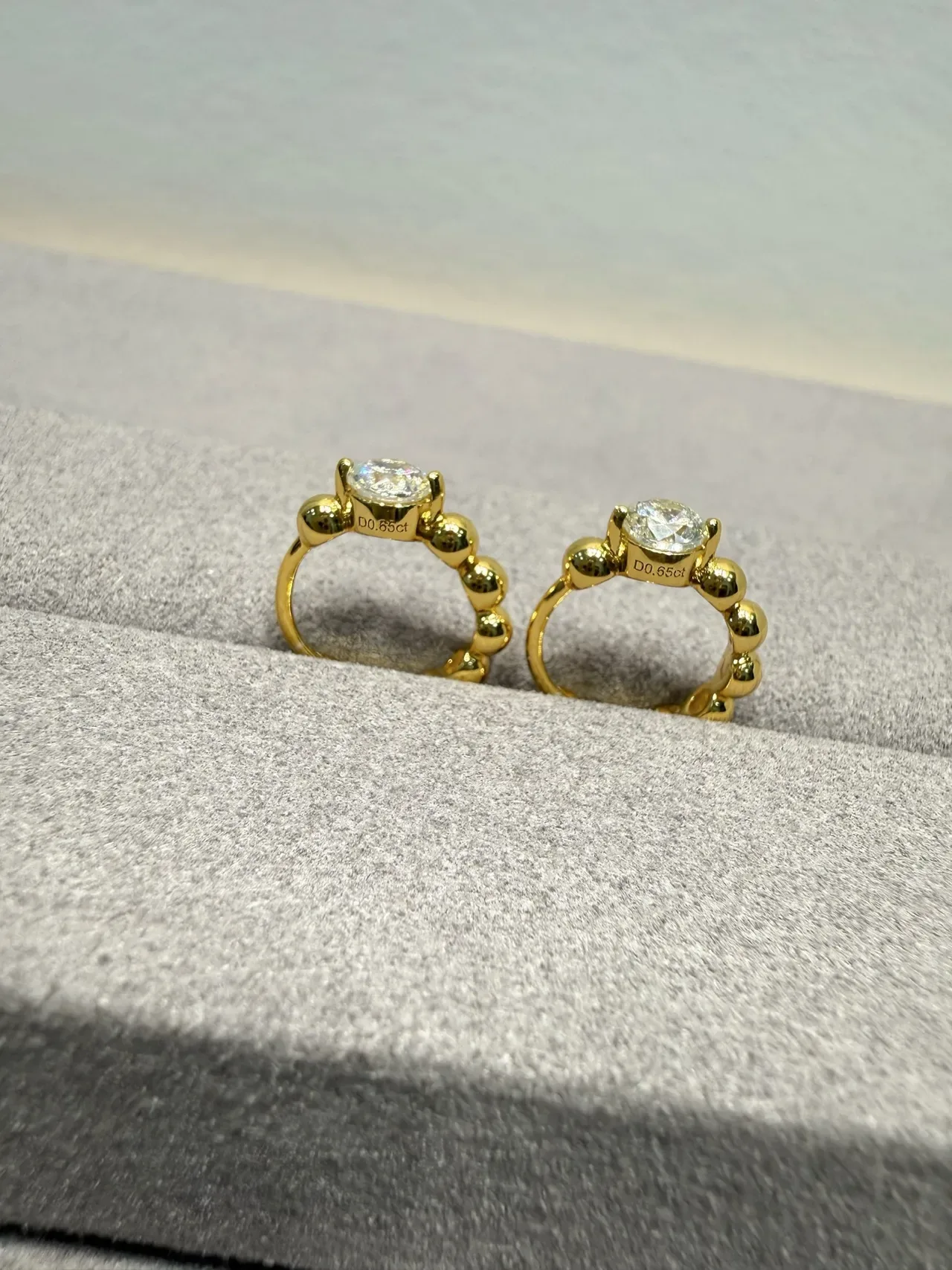 Gold and Silver Tone Beaded Band Faceted Stone Rings 5