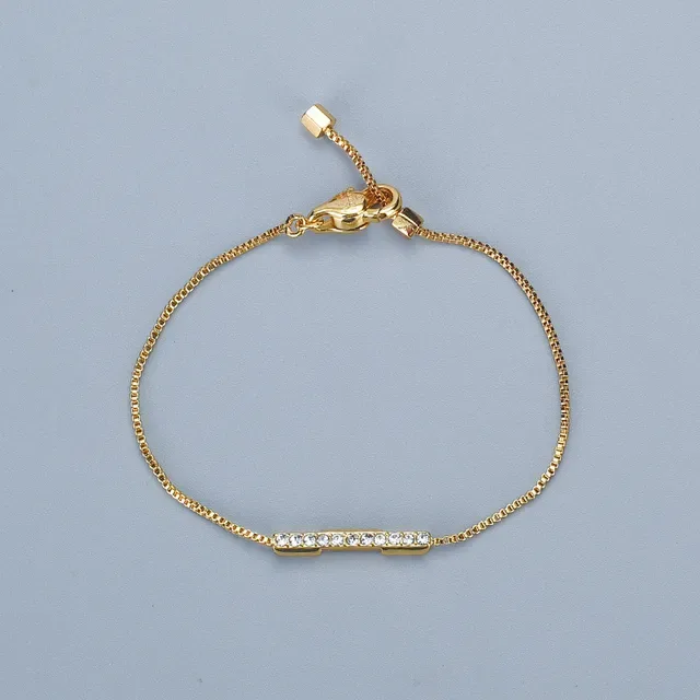 Gold and Silver Tone Pave Crystal Bar Pendant Necklaces 2