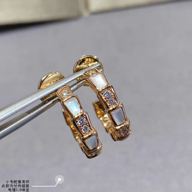 Gold Green Segmented Geometric Pavé Crystal Accents Earrings 3