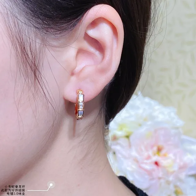 Gold Green Segmented Geometric Pavé Crystal Accents Earrings 9