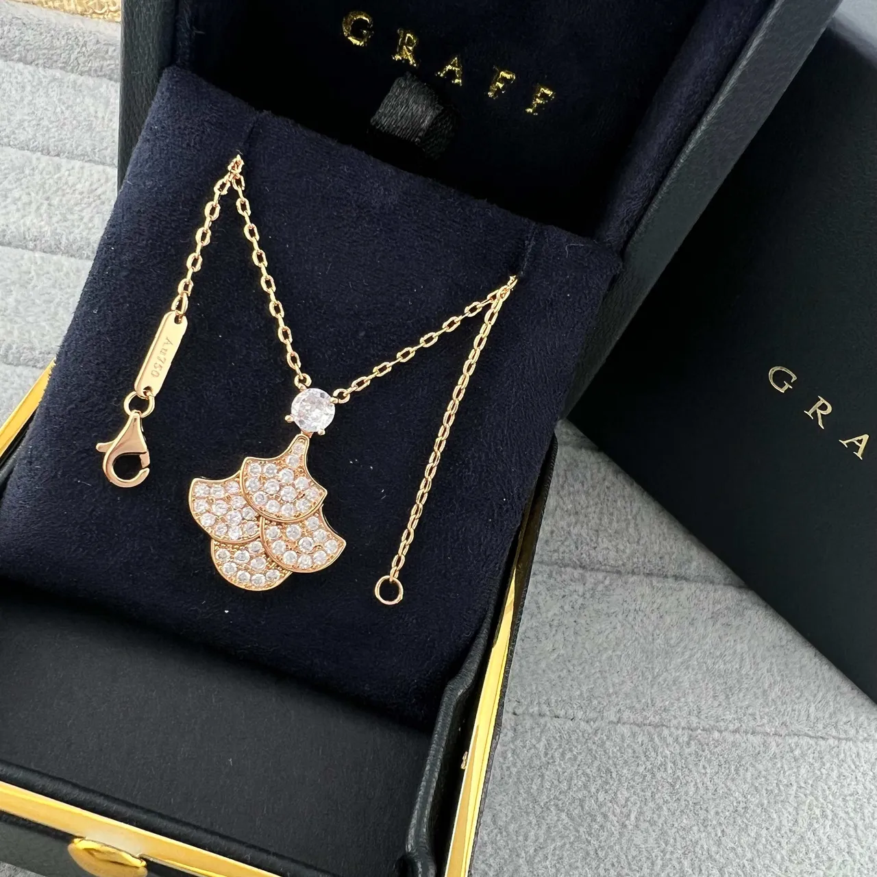 Gold Silver Fan-Shaped Pavé Pendant Multi-Tiered Motif Necklace 4