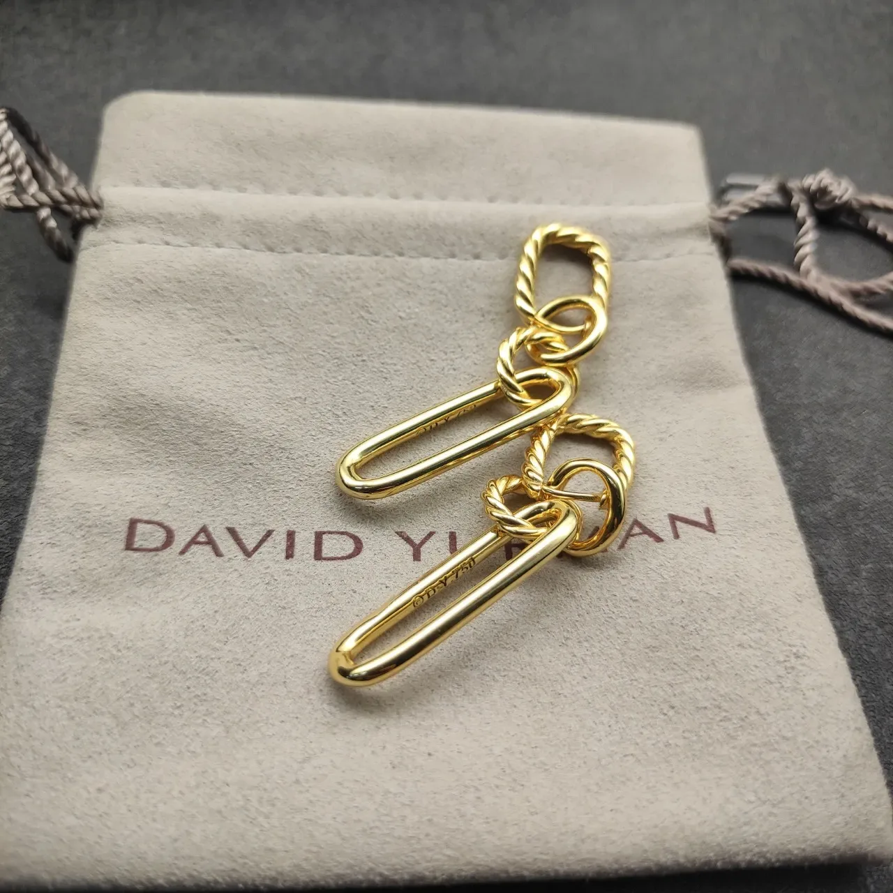 Gold Silver Twisted Rope-Link Chain U-Shaped Spring-Loaded Clasp Bracelet 4
