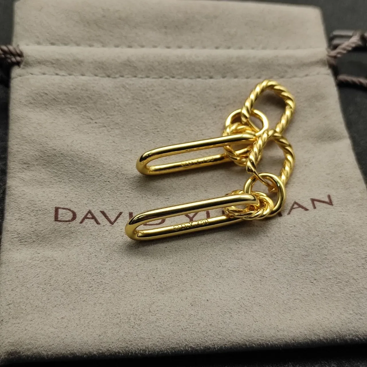 Gold Silver Twisted Rope-Link Chain U-Shaped Spring-Loaded Clasp Bracelet 5