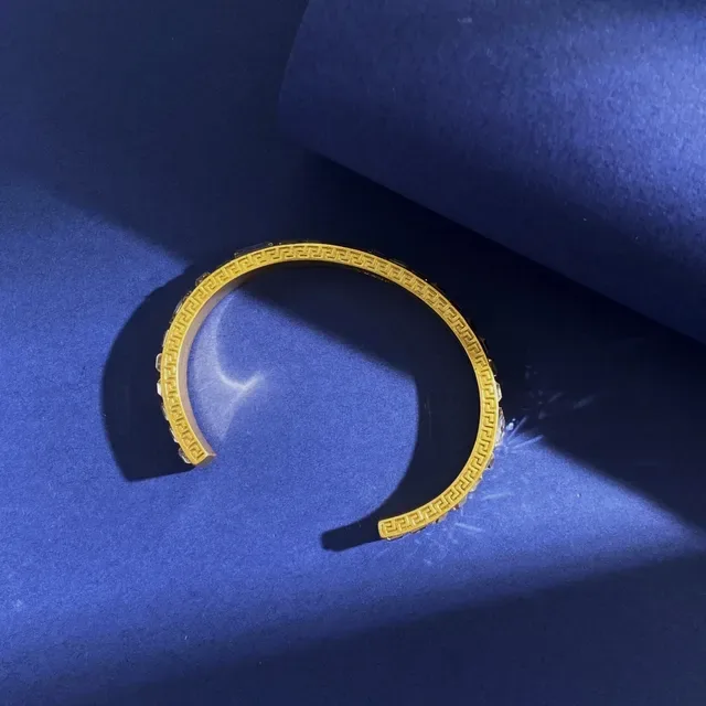 Bracelet de Cristal Doré à Canaux avec Baguette et Princess-Cut 2