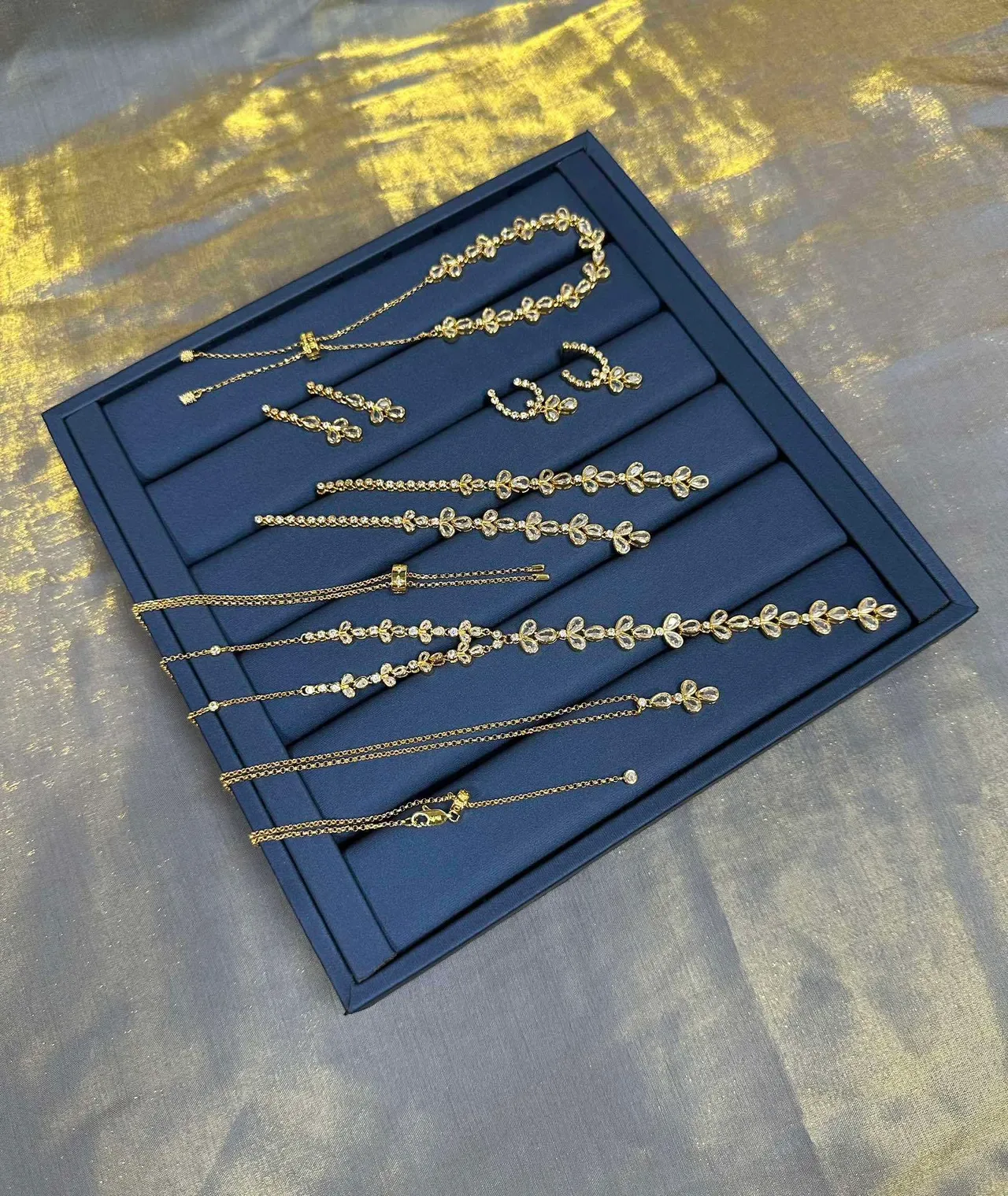 Gold-Tone Crystal Teardrop Floral Y-Shape Necklace 6