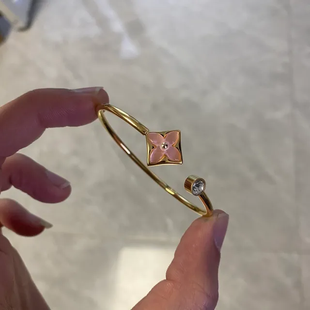 Gold-Tone Enamel Flower and Crystal Cuff Bracelets 3