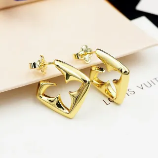 Gold-Tone Geometric Open-Frame Sculptural Earrings