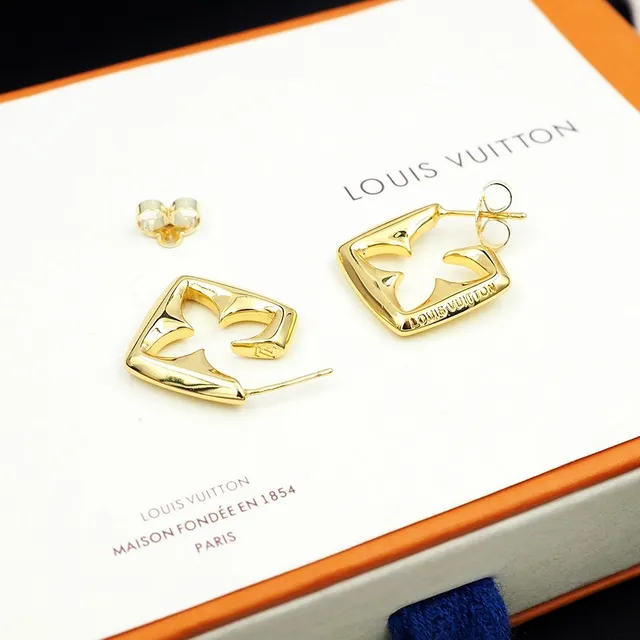 Gold-Tone Geometric Open-Frame Sculptural Earrings 2