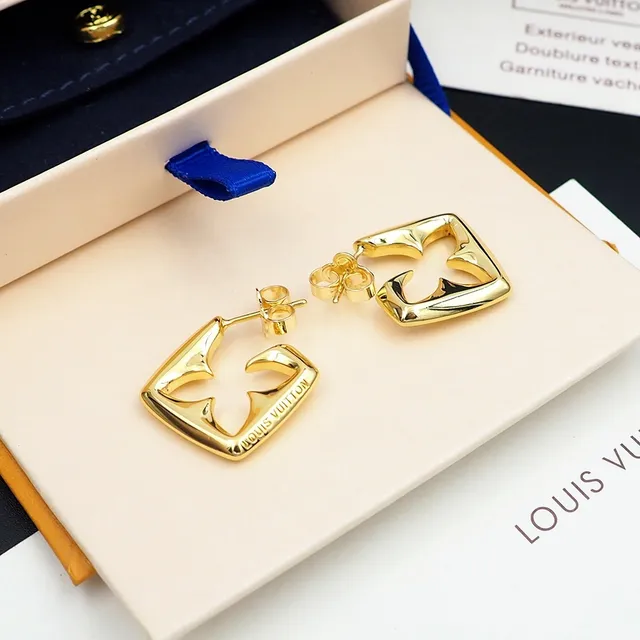 Gold-Tone Geometric Open-Frame Sculptural Earrings 5