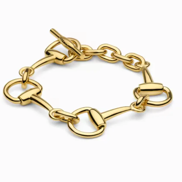 Gold-Tone Horsebit Link Chain Necklace 5