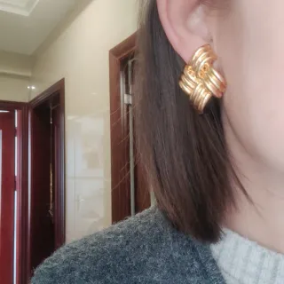 Gold-Tone Interwoven Knot Earrings
