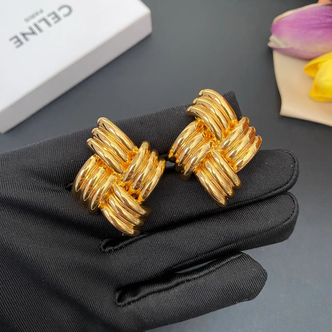 Gold-Tone Interwoven Knot Earrings 2