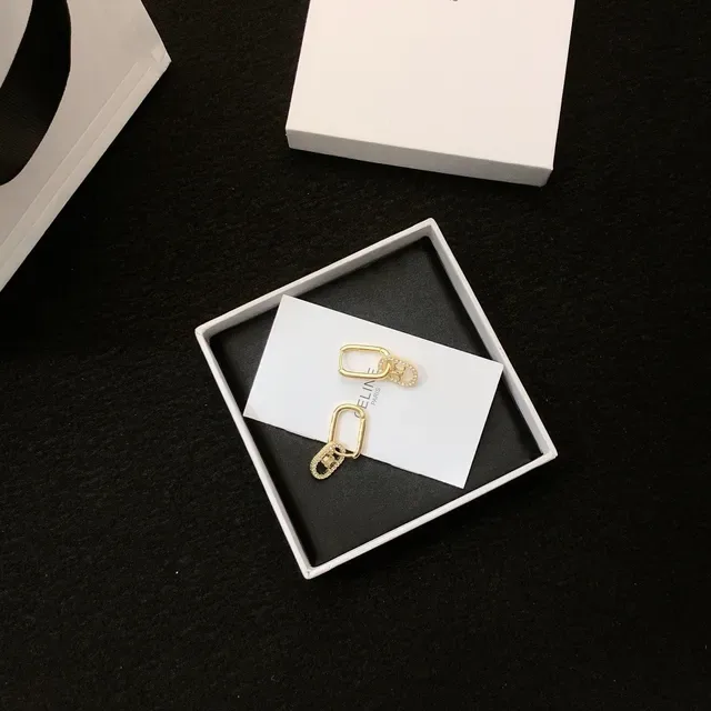 Gold-Tone Pavé Crystal Interlocking Oval Link Earrings 5