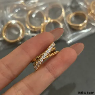 Gold-Tone Pavé Crystal Stackable Rings