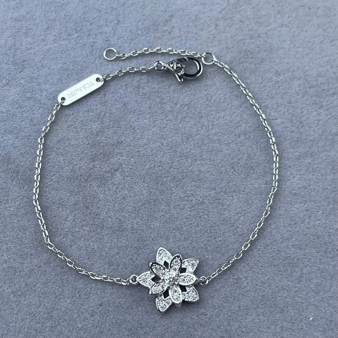 Gold-Tone Pavé Floral Charm Bracelet 4