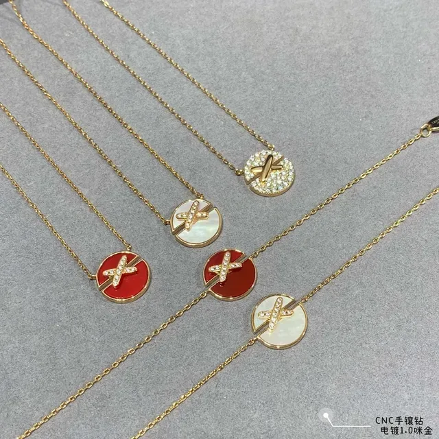 Gold-Tone Pavé X Motif Pendant Necklace 3