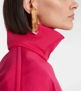Gold Transparent Faceted Crystal Fluted Edges Jewelry 2