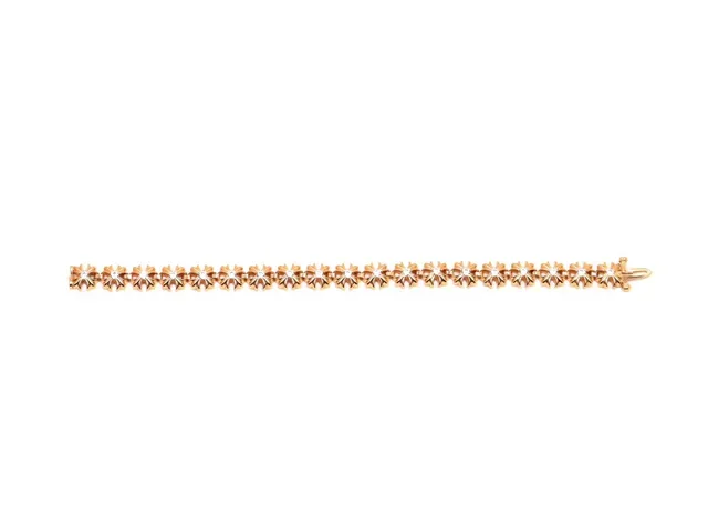 Gold Transparent Floral Motif Pave-Set Clear Stones Bracelet 9