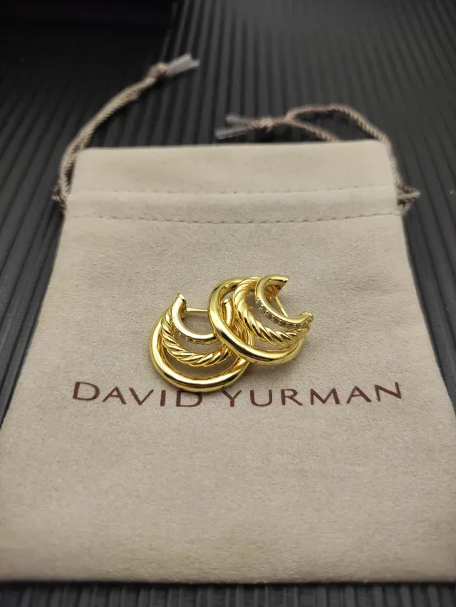 Gold Twisted Rope Pavé Hoop Earrings 8