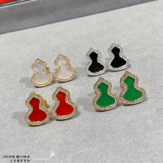 Gourd-Shaped Pavé Crystal Inlay Stud Earrings
