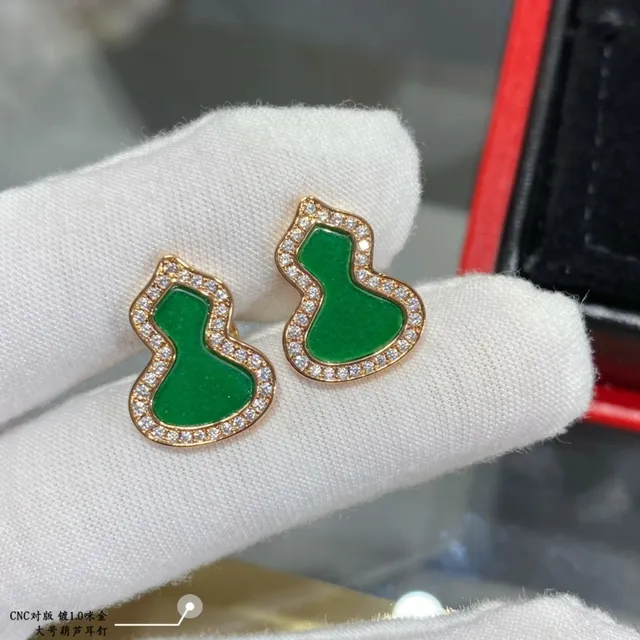 Gourd-Shaped Pavé Crystal Inlay Stud Earrings 7