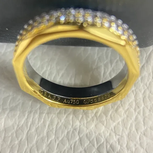 Graff Gold Silver Pavé-Set Geometric Band Ring 3