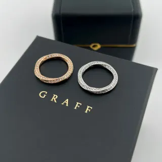 Graff Pavé Diamond Interlocking Double-Band Rings