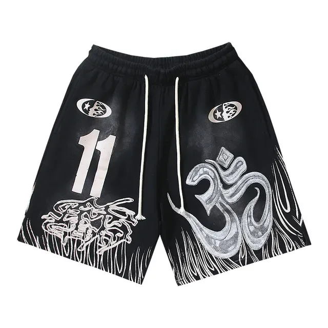 Graphic-Print Elastic-Waist Drawstring Shorts 2