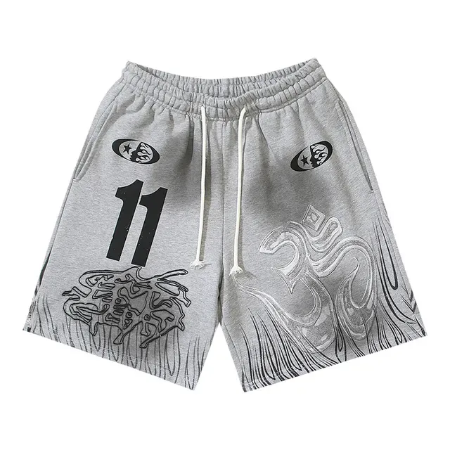 Graphic-Print Elastic-Waist Drawstring Shorts 4
