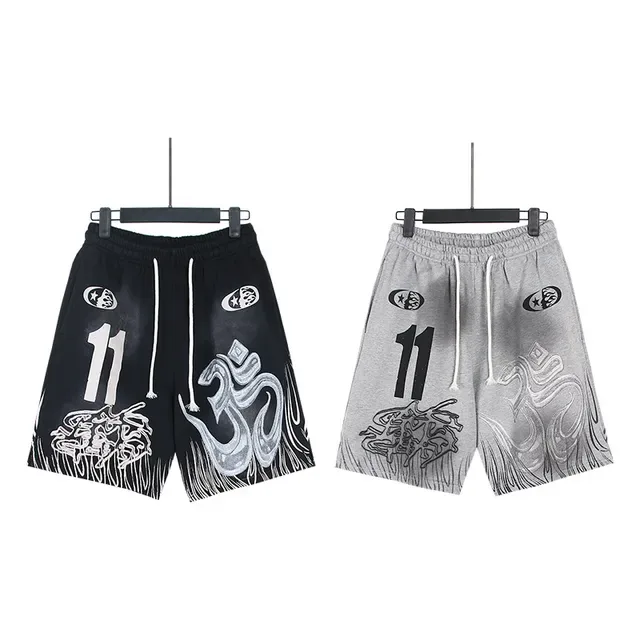 Graphic-Print Elastic-Waist Drawstring Shorts 6