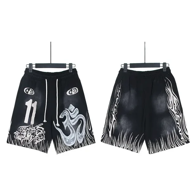 Graphic-Print Elastic-Waist Drawstring Shorts 7
