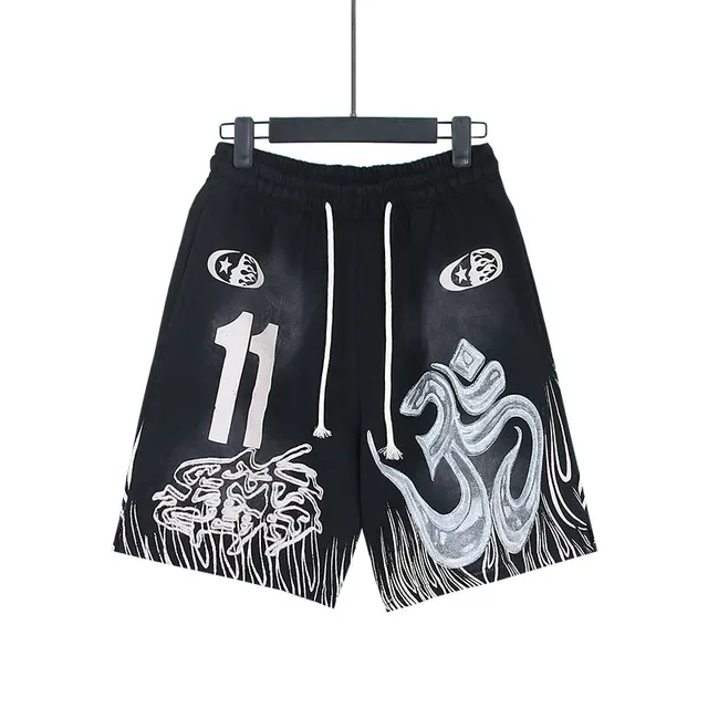 Graphic-Print Elastic-Waist Drawstring Shorts 8