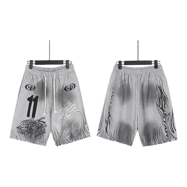 Graphic-Print Elastic-Waist Drawstring Shorts 10