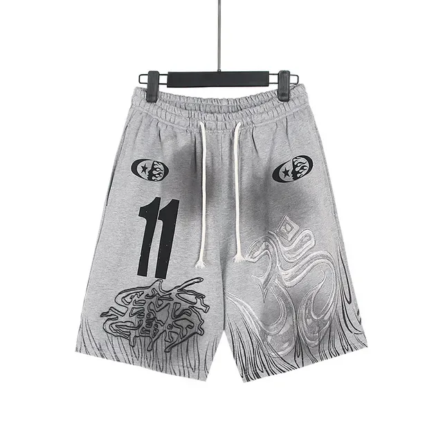 Graphic-Print Elastic-Waist Drawstring Shorts 11
