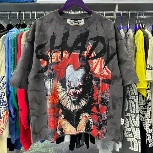Graphic Print Marbled Gray T-Shirt 5