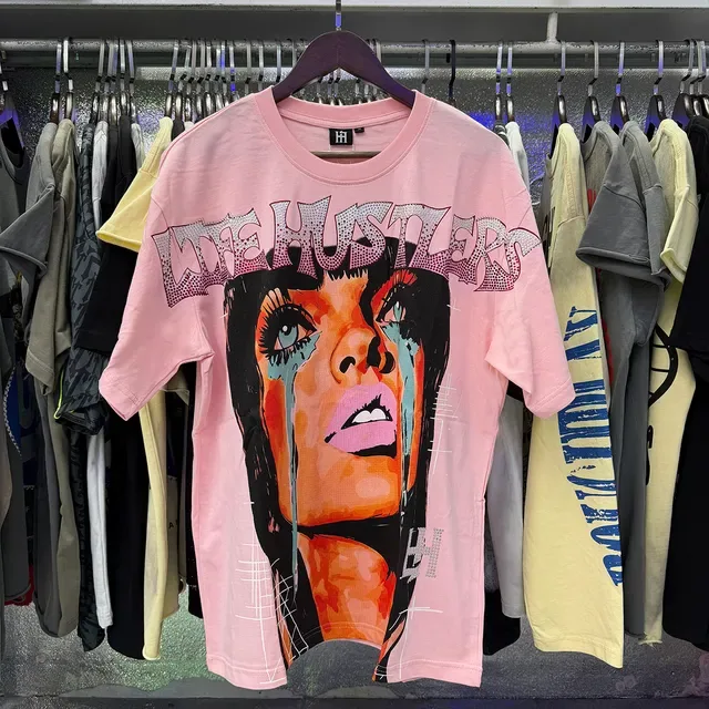 Graphic Print Rhinestone-Back Oversized T-Shirt 12
