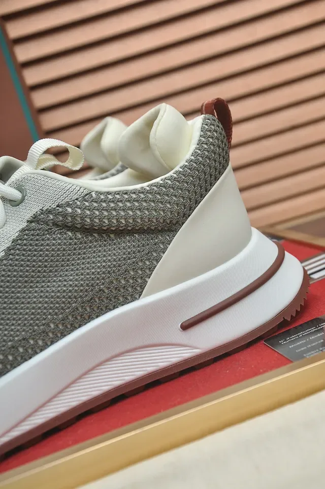 Gray and Cream Knit Mesh Lifestyle Sneaker 2