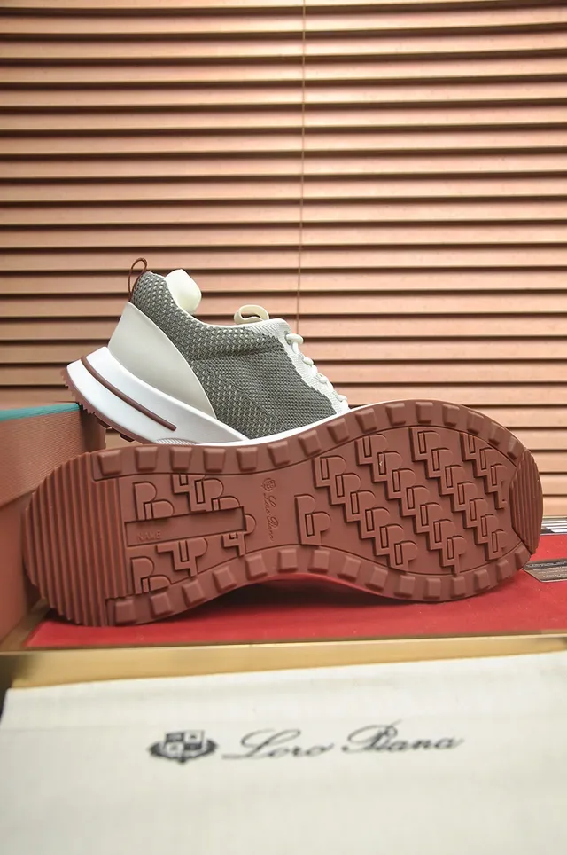 Gray and Cream Knit Mesh Lifestyle Sneaker 3