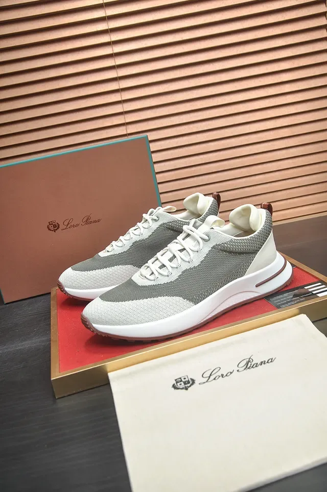 Gray and Cream Knit Mesh Lifestyle Sneaker 4