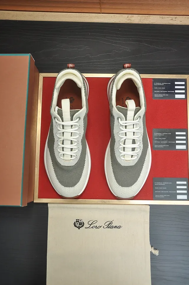 Gray and Cream Knit Mesh Lifestyle Sneaker 5