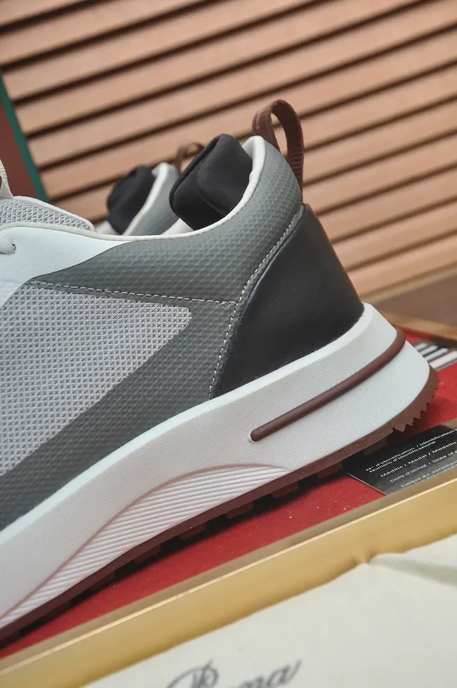 Gray and White Mesh Panel Lifestyle Sneaker 2