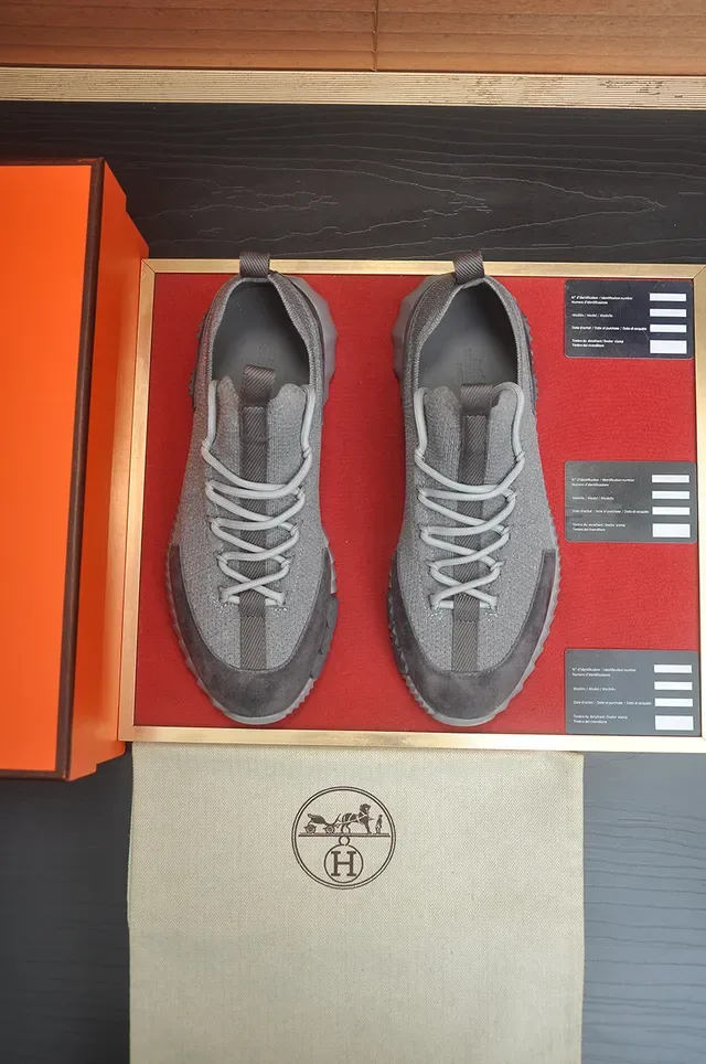 Gray Knit and Suede Low-Top Sneaker 5
