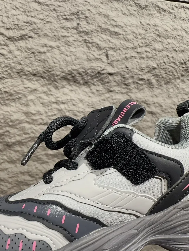 Gray Pink Oversized Sculpted Midsole Multi-Layered Sole Construction Chunky Sneakers 7