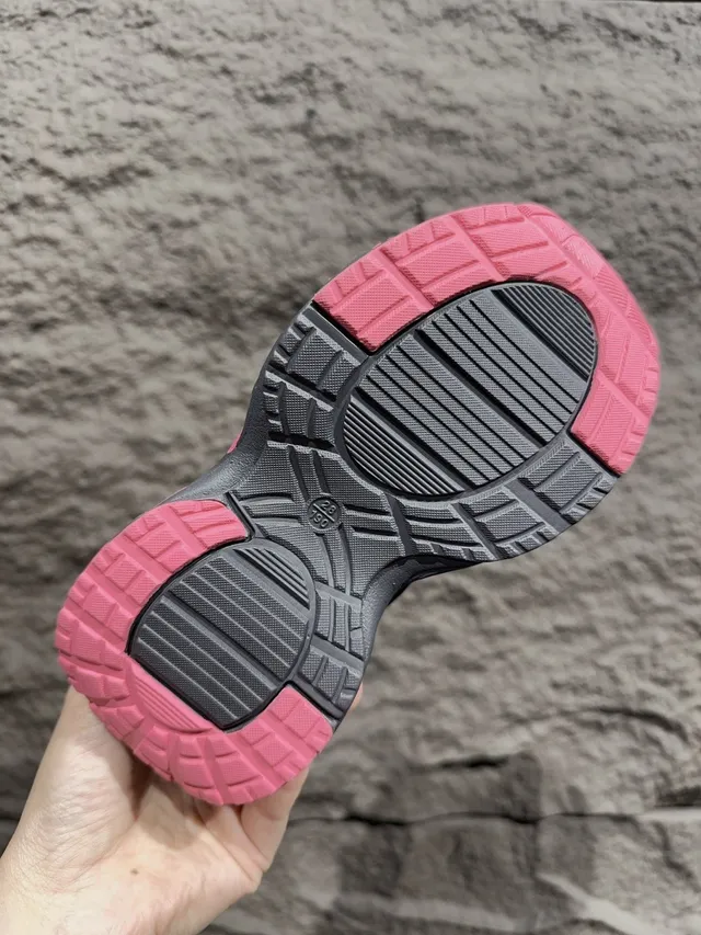 Gray Pink Oversized Sculpted Midsole Multi-Layered Sole Construction Chunky Sneakers 8